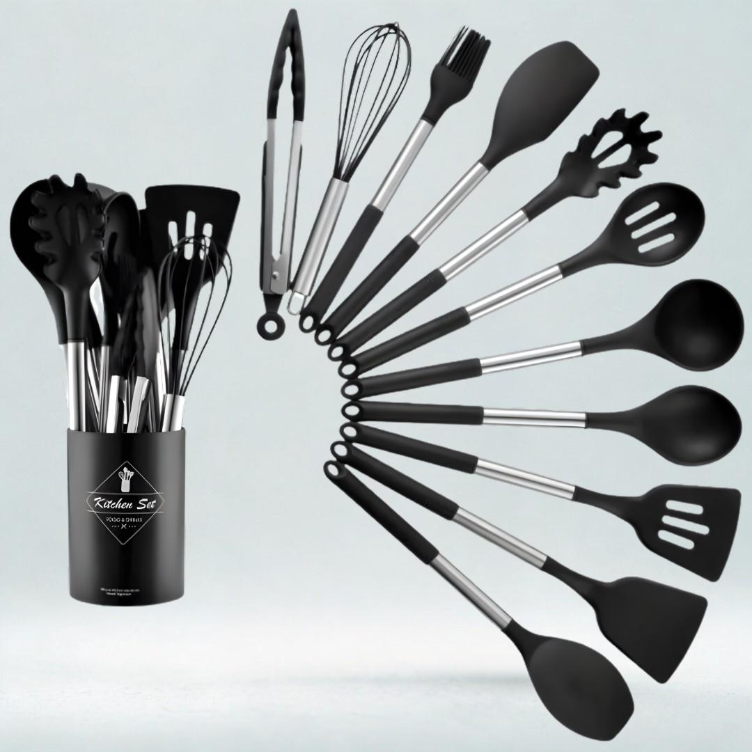 Rivve Stellar Stainless & Silicone Utensil Set