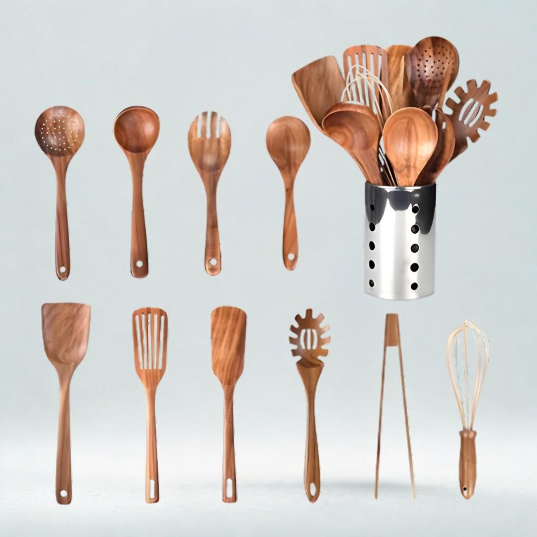 Acacia Chef's Essentials: 11-Piece Artisan Spoon & Spatula Set