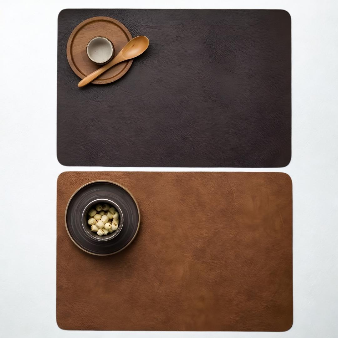The Rivve Waterproof Leather Table Mats for Dining (Set of 4)