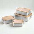 The Rivve Deluxe Stainless Steel Japanese Food Keeper with Bamboo Top
