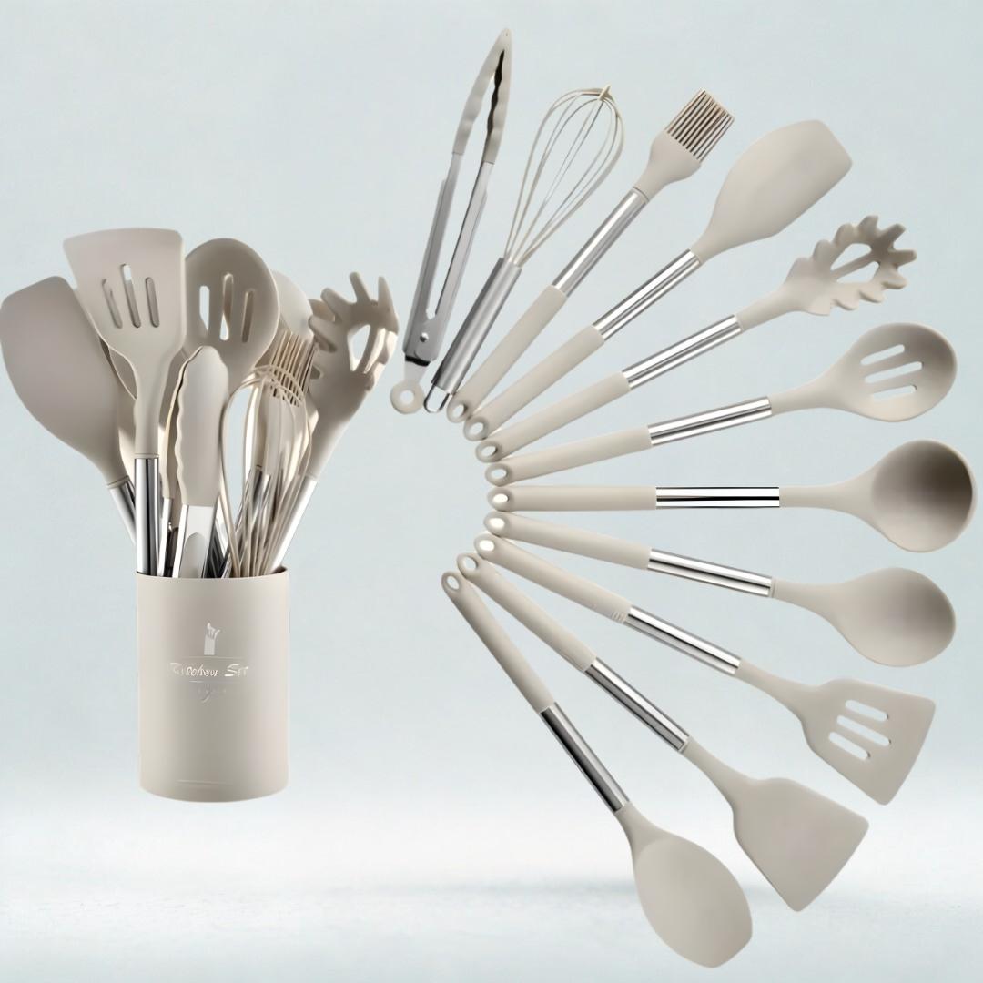 Rivve Stellar Stainless & Silicone Utensil Set