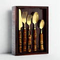 The Rivve 304 Stainless Steel Cutlery Set with Bamboo Handle (20/24 pcs)